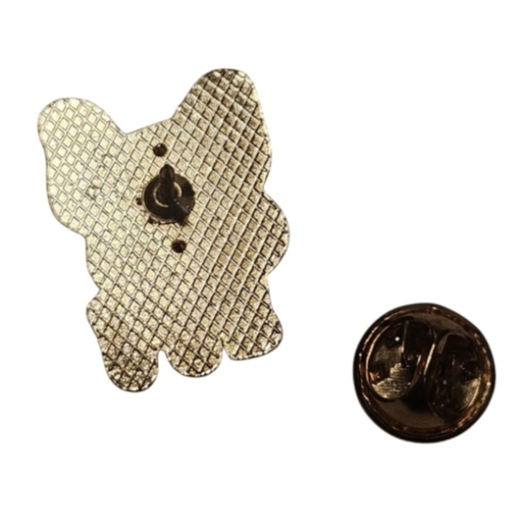 Handmade Crochet Floral Key chain Purple Dog Enamel Pin White Frenchie Puppy Pin - Picture 10 of 17